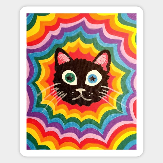 Rainbow Kitty Sticker by Bucket Hat Kiddo